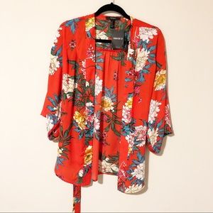 💎Forever 21 Floral Kimono with Belt Closure